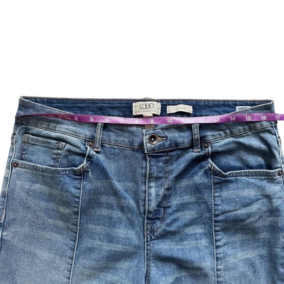 LOGO Lori Goldstein Jeans Women Size 14T Blue Straight Raw hem Cabincore Casual - Picture 7 of 12